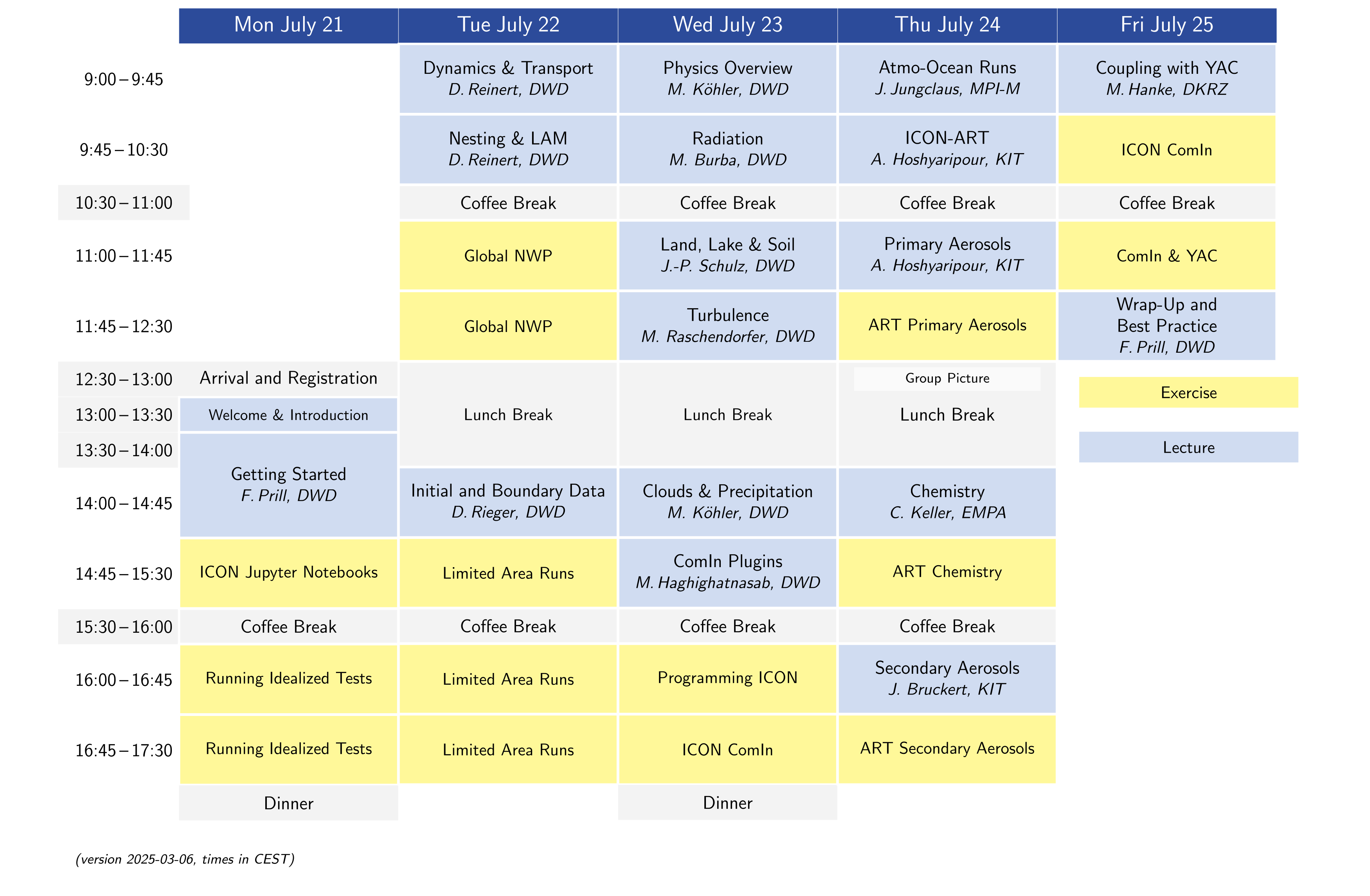 ICON Training 2025 Timetable